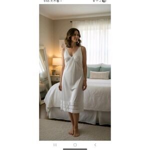 Vintage Sears Ivory Satin Lace Slip Feminine Coquette Womens Size 38 / Large